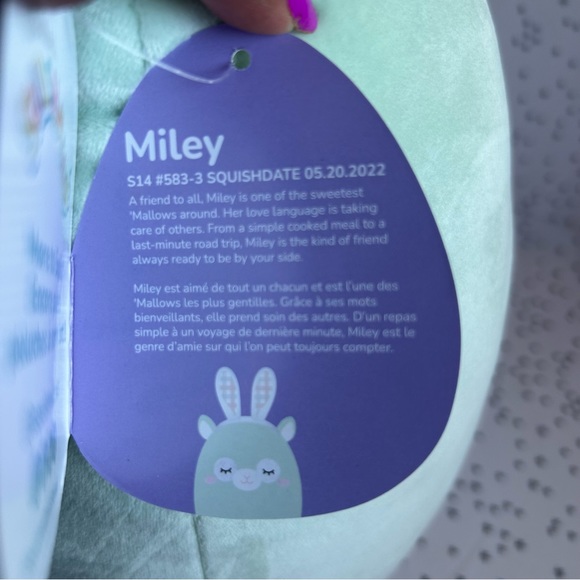 Miley 🐰 the Llama with Bunny Ears Easter Squad Original Squishmallow ☆》NWT《☆ - Picture 8 of 9